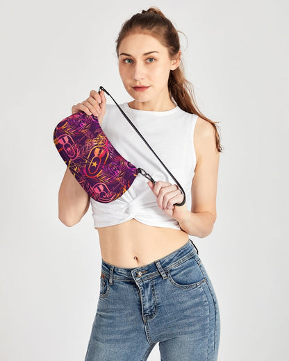 Petite Canvas Purse - "It's 5 o'clock Somewhere" (Yellow/Orange/Purple)